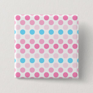 Bold Transfeminine Pride Flag Colours Polkadots 15 Cm Square Badge