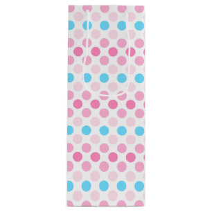 Bold Transfeminine Pride Flag Colours Polkadots Wine Gift Bag