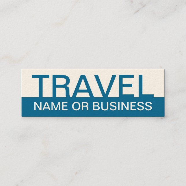 bold TRAVEL (colour customisable) Mini Business Card (Front)