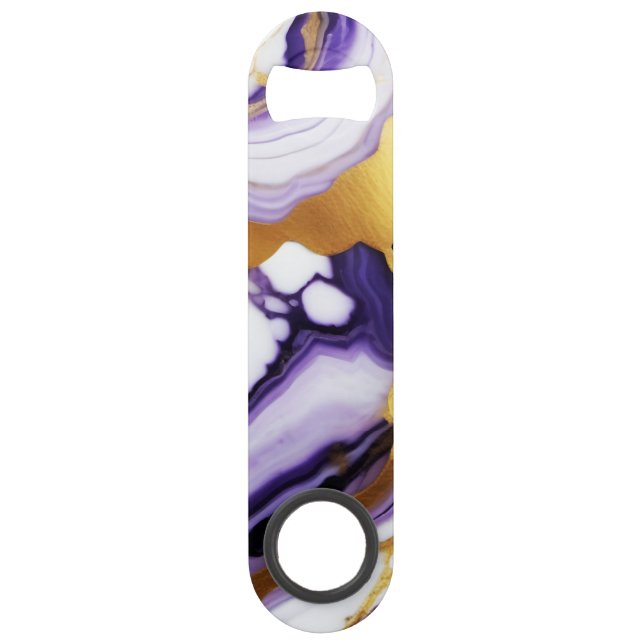 Bold Trendy purple yellow Gold faux marble (Front)