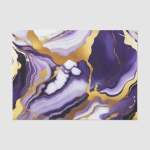 Bold Trendy purple yellow Gold faux marble Tissue Paper