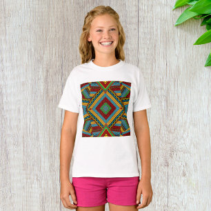 Bold Tribal Geometric Pattern Colourful Ethnic Boh T-Shirt