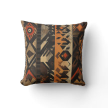Bold Tribal Geometric Throw Pillow