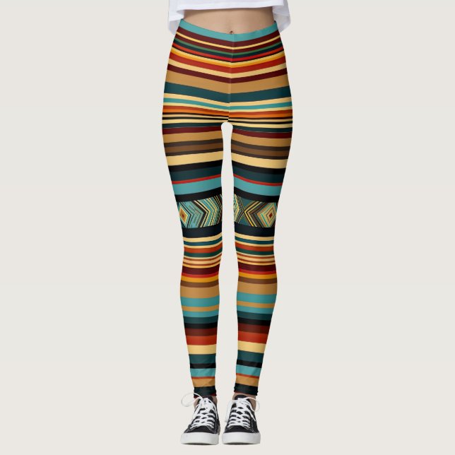 Bold Tribal Symmetry Leggings (Front)