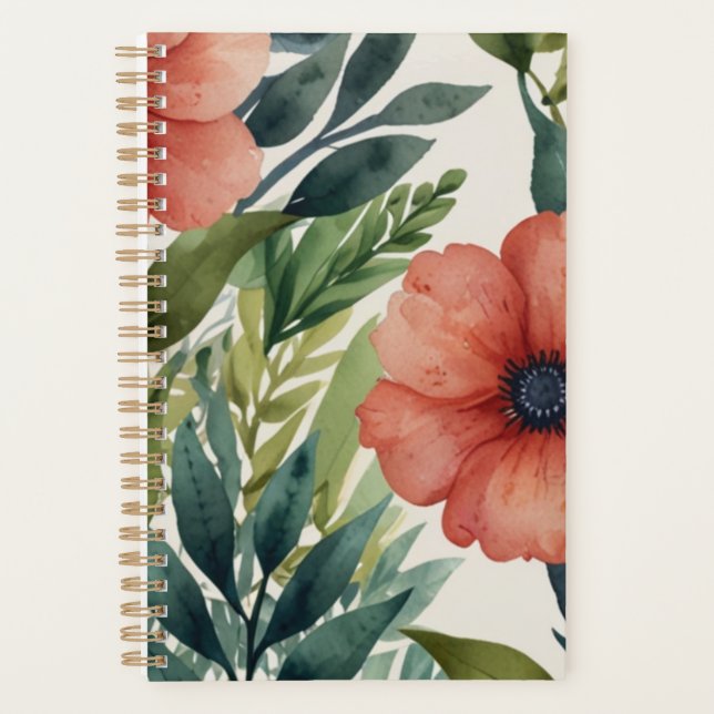Bold Tropical Botanical Monogram Planner (Front)