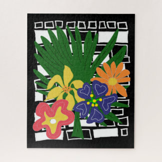 Bold Tropical Floral Art Jigsaw Puzzle