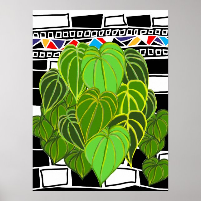 Bold Tropical Floral Art Poster (Front)