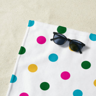 Bold Tropical Polka Dot Pattern Colourful Summer Beach Towel