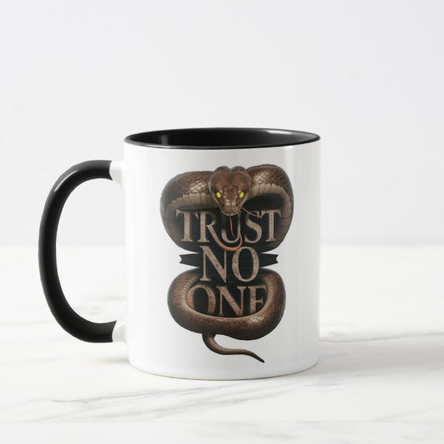 Bold 'Trust No One' King Snake Mug (Left)