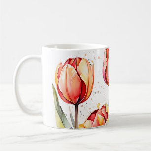 Bold Tulip Blooms Colourful Modern Coffee Mug