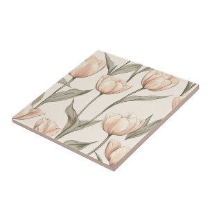 Bold Tulip Ceramic Tiles For Modern Bathroom