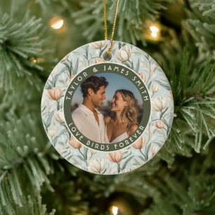 Bold Tulip Fantasy Beach Wedding Ceramic Ornament