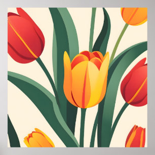 Bold Tulip Illustration Poster