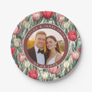 Bold Tulip Paper Plates For Wedding Memories
