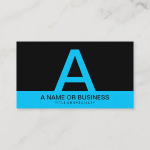 bold TURQUOISE monogram Business Card