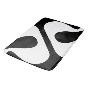 Bold twisted Bubbles Modern Black and White Bath Mat