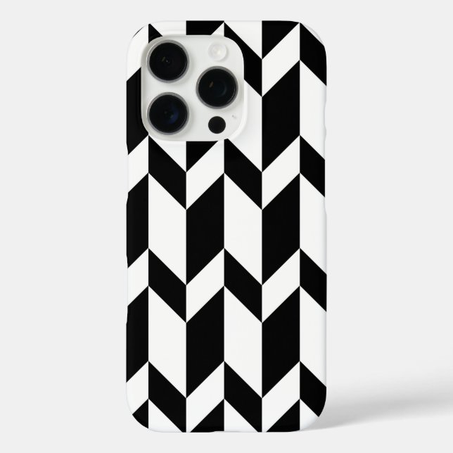 Bold Two Tone Arrow Chevron Stripe Black & White Case-Mate iPhone Case (Back)