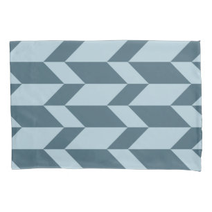 Bold Two Tone Arrow Chevron Stripe Blue Tones Pillowcase