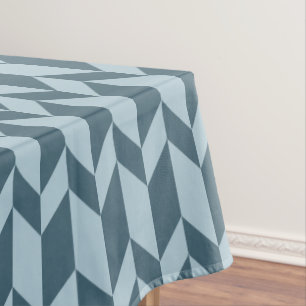 Bold Two Tone Arrow Chevron Stripe Blue Tones Tablecloth