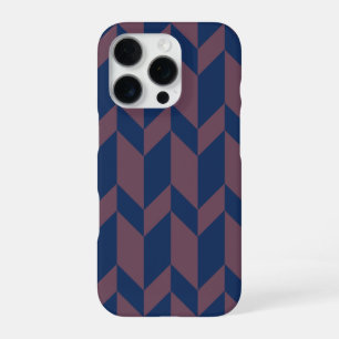 Bold Two Tone Arrow Chevron Stripe Dark Blue Pink iPhone 16 Pro Case