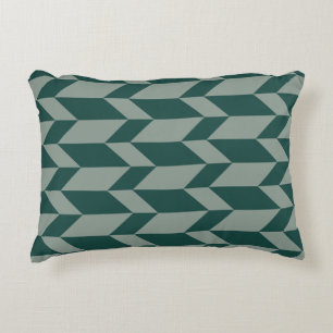 Bold Two Tone Arrow Chevron Stripe Green Tones Decorative Cushion