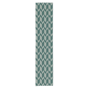Bold Two Tone Arrow Chevron Stripe Green Tones Short Table Runner