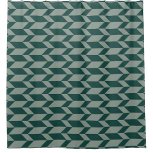 Bold Two Tone Arrow Chevron Stripe Green Tones Shower Curtain