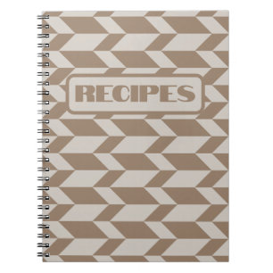 Bold Two Tone Arrow Chevron Stripe Neutral Browns Notebook