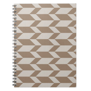 Bold Two Tone Arrow Chevron Stripe Neutral Browns Notebook