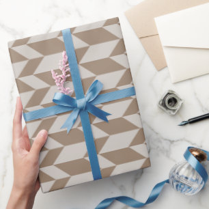 Bold Two Tone Arrow Chevron Stripe Neutral Browns Wrapping Paper