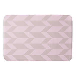 Bold Two Tone Arrow Chevron Stripe Neutral Pinks Bath Mat