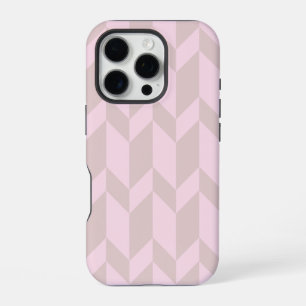 Bold Two Tone Arrow Chevron Stripe Neutral Pinks iPhone 16 Pro Case