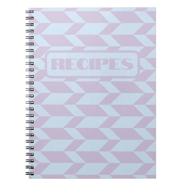 Bold Two Tone Arrow Chevron Stripe Powder Pastel Notebook (Front)