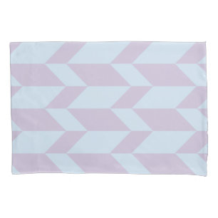 Bold Two Tone Arrow Chevron Stripe Powder Pastel Pillowcase