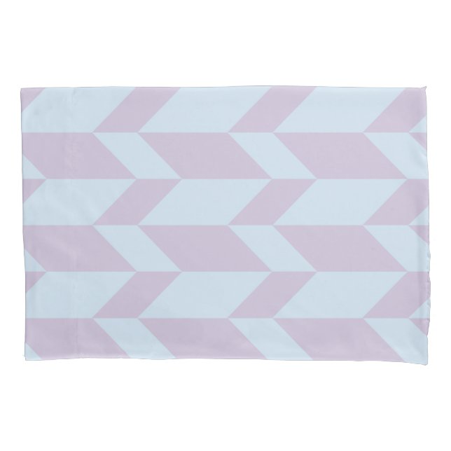 Bold Two Tone Arrow Chevron Stripe Powder Pastel Pillowcase (Front)
