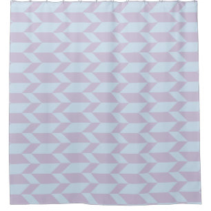 Bold Two Tone Arrow Chevron Stripe Powder Pastel Shower Curtain
