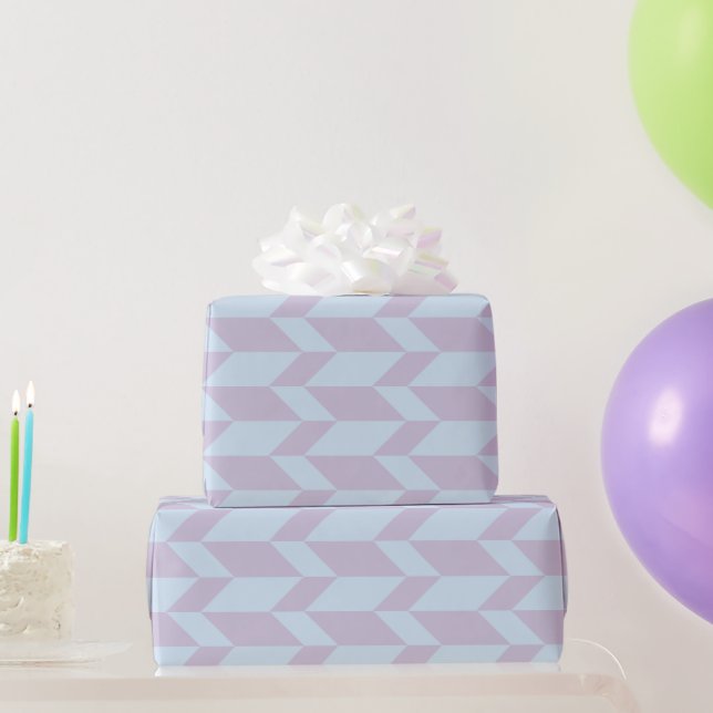Bold Two Tone Arrow Chevron Stripe Powder Pastel Wrapping Paper (Party Gifts)