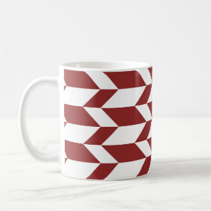 Bold Two Tone Arrow Chevron Stripe Red White Coffee Mug