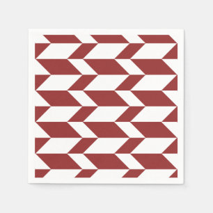 Bold Two Tone Arrow Chevron Stripe Red White Napkin