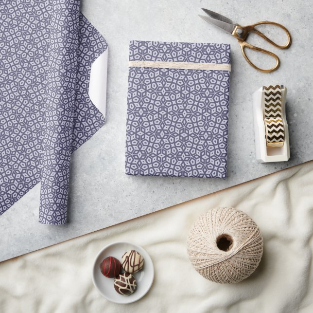 Bold Two-Tone Purple Geometric Diamond Starburst Wrapping Paper (Crafts)