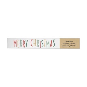 Bold Type Christmas Wrap Around Label