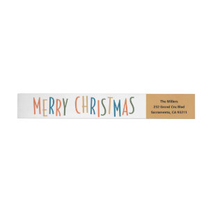 Bold Type Christmas Wrap Around Label