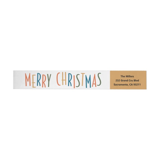 Bold Type Christmas Wrap Around Label (Individual)