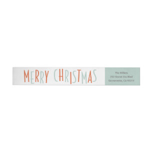Bold Type Christmas Wrap Around Label