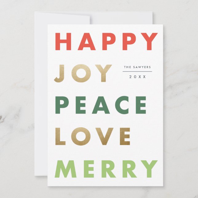 Bold type holiday card (Front)
