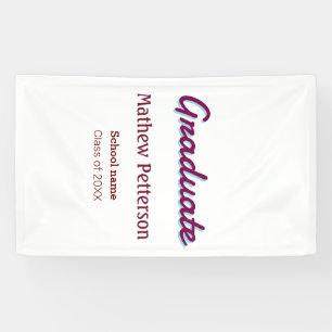 Bold type simple mauve classy modern graduation pi banner