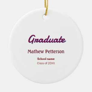 Bold type simple mauve classy modern graduation pi ceramic ornament