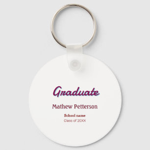 Bold type simple mauve classy modern graduation pi key ring