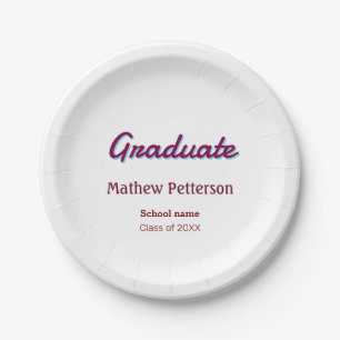 Bold type simple mauve classy modern graduation pi paper plate