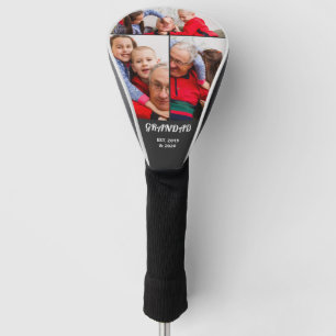Bold Typography 3 Photo Grandad Established Golf Head Cover